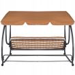 Balansoar gradina, 4 locuri, maro deschis, 230x130x162 cm, functie pat, Alina 