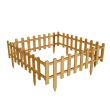Gard de gradina decorativ, din lemn distantat, 30x105 cm, natur, set 4 buc