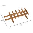 Gard de gradina decorativ, din lemn, maro, set 12 buc, 60x34 cm