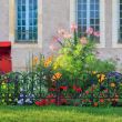 Gard de gradina decorativ, plastic negru, set 4 buc, 59.5x37 cm