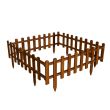 Gard de gradina decorativ, din lemn distantat, 40x105 cm, maro, set 4 buc