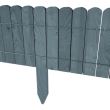 Gard de gradina decorativ din lemn 40x200 cm, antracit