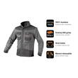 Geaca de lucru 2 in 1 Cotton Slim, maneci detasabile, 260 g/mp, gri, marimea S/48, NEO - caracteristici
