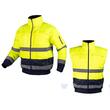 Geaca de lucru, convertibila in vesta, 3 in 1, maneci detasabile, reflectorizanta, poliester Oxford, galben si bleumarin, model Hi-Vis, marimea XL/54, NEO