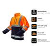 Geaca polar reflectorizanta portocalie NEO Visibility marimea M/50, pictograme: clasa 2 EN ISO 20471, polar 280 g/mp, respirabil, 100% poliester