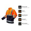 Geaca polar reflectorizanta portocalie NEO Visibility marimea S/48, pictograme: clasa 2 EN ISO 20471, polar 280 g/mp, respirabil, 100% poliester