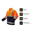 Geaca polar reflectorizanta portocalie NEO Visibility marimea XXL/58, pictograme: clasa 2 EN ISO 20471, polar 280 g/mp, respirabil, 100% poliester
