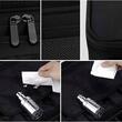 Geanta pentru cosmetice/accesorii baie, Soulima, poliester, PVC, EVA, neagra, 26x9x22.5 cm
