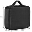 Geanta pentru cosmetice/accesorii baie, Soulima, poliester, PVC, EVA, neagra, 26x9x22.5 cm