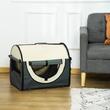 Geanta pentru transport caine/pisica, gri, material Oxford, PVC, impermeabila, pliabila, marimea S-M, 61x46x51 cm