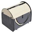 Geanta pentru transport caine/pisica, gri, material Oxford, PVC, impermeabila, pliabila, marimea S-M, 61x46x51 cm