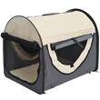 Geanta pentru transport caine/pisica, gri, material Oxford, PVC, impermeabila, pliabila, marimea S-M, 61x46x51 cm