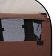 Geanta pentru transport caine/pisica, maro si bej, material Oxford, PVC, impermeabila, pliabila, marimea S-M, 61x46x51 cm