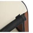 Geanta pentru transport caine/pisica, maro si bej, material Oxford, PVC, impermeabila, pliabila, marimea S-M, 70x51x59 cm