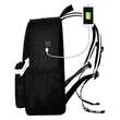 Ghiozdan/rucsac smart, fosforescent, impermeabil, cablu USB, mini jack, lacat, negru, 33x14x42 cm, Kruzzel 