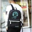 Ghiozdan/rucsac smart, fosforescent, impermeabil, cablu USB, mini jack, lacat, negru, 33x14x42 cm, Kruzzel 