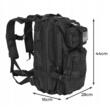 Ghiozdan/rucsac tactic, 5 compartimente, poliester 600D, negru, 26 L, 28x16x44 cm, Trizand