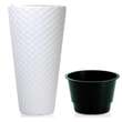 Ghiveci de flori MATUBA slim, 40x78 cm, alb, Prosperplast