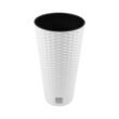 Ghiveci de flori, Prosperplast, Rato Tubus, rotund inalt, 64 L, imitatie ratan, alb, 40x76.3 cm