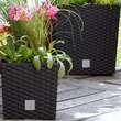 Ghiveci de flori patrat, RATO Iow, 32x32 cm, H 32.5 cm, 32 L, imitatie ratan, maro, Prosperplast