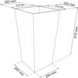 Ghiveci de flori patrat, RATO square, 32.5 x 32.5 cm, H 61 cm, 21/49 L, imitatie ratan, alb, Prosperplast