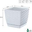 Ghiveci de flori patrat, RATOLLA, 19 x 19 cm, 3.8 L, alb, Prosperplast