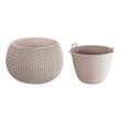 Ghiveci decorativ de flori, Prosperplast, Splofy, rotund, cafeniu, 23.9x16.1 cm