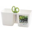 Ghiveci decorativ de flori, dublu, alb, 2.5 L, 24.4x11x12 cm, Twins Cube