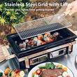 Gratar cu carbuni, grill dreptunghiular, ceramic, Hibachi, 17x34x17.5 cm, Perfect Home