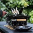 Gratar cu carbuni, grill dreptunghiular, ceramic, Hibachi, 17x34x17.5 cm, Perfect Home