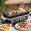 Gratar cu carbuni, grill dreptunghiular, ceramic, Hibachi, 17x34x17.5 cm, Perfect Home