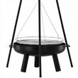 Gratar de gradina cu carbuni, grill rotund, trepied ajustabil, 64.5x64.5x150 cm, Chomik