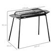 Gratar gradina/camping, portabil, grill dreptunghiular, cu rafturi, structura inox, 113x59x83.5 cm
