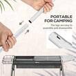 Gratar gradina/camping, portabil, grill dreptunghiular, cu rafturi, structura inox, 96x61x72 cm
