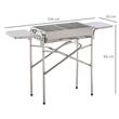 Gratar gradina/camping, portabil, grill dreptunghiular, cu suport condimente, structura inox, 104x30x68 cm