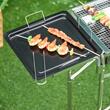 Gratar gradina/camping, portabil, grill dreptunghiular, cu suport condimente, structura inox, 104x30x68 cm
