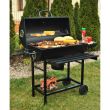 Gratar gradina, grill dreptunghiular, cu capac, roti, raft, suflanta, 106x65x105 cm 