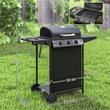 Gratar gradina, grill dreptunghiular, cu gaz, 3+1 arzatoare, cu roti, capac, termometru, 108x54x97 cm