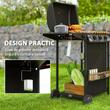 Gratar gradina, grill dreptunghiular, cu gaz, 3+1 arzatoare, cu roti, capac, termometru, 108x54x97 cm