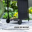 Gratar gradina, grill dreptunghiular, cu gaz, 3+1 arzatoare, cu roti, capac, termometru, 108x54x97 cm