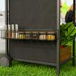 Gratar gradina, grill dreptunghiular, cu gaz, 3+1 arzatoare, cu roti, capac, termometru, 108x54x97 cm