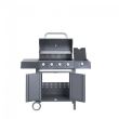 Gratar gradina, grill dreptunghiular, cu gaz, 4+1 arzatoare, cu roti, capac, 120x53x110 cm, BBQ Gordon