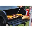 Gratar gradina, grill dreptunghiular, cu roti, capac, afumatoare si horn, 54x32 cm