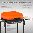 Gratar gradina, grill dreptunghiular, cu roti, capac, rafturi, 43 cm, 98x49x81 cm