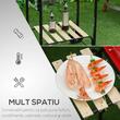 Gratar gradina, grill dreptunghiular, cu roti, capac, rafturi, 43 cm, 98x49x81 cm