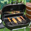 Gratar gradina, grill dreptunghiular, cu roti, capac, rafturi, 53 cm, 96x60x83 cm