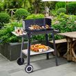 Gratar gradina, grill dreptunghiular, reglabil, cu roti, 87x43x83 cm