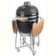 Gratar gradina, grill rotund, ceramic, cu roti, capac, rafturi, 130x73x122 cm, Kamado Egg 21