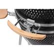 Gratar gradina, grill rotund, ceramic, cu roti, capac, rafturi, 130x73x122 cm, Kamado Egg 21