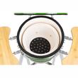 Gratar gradina cu carbuni, grill rotund, ceramic, cu roti, capac, rafturi, verde, 40x97.5 cm, Kamado Egg 16